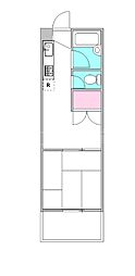 カーサ大森A 1DKの間取図画像