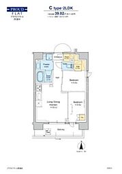 プラウドフラット西蒲田 2LDKの間取図画像