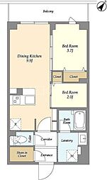 ＫＤＸレジデンス田園調布南 4階2DKの間取り