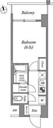 ディームス品川南大井 1Kの間取図画像