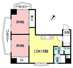 ヴィップ大森パークサイドマンション 2LDKの間取図画像