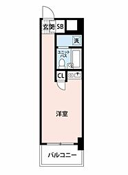 品川大井町スカイレジテル ワンルームの間取図画像