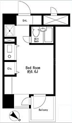プライムアーバン大井町2 ワンルームの間取図画像