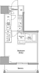 TheParkhabio南大井 1Kの間取図画像