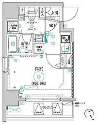 クレイシア品川戸越 1Kの間取図画像