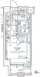 アプリーレ池上 2階ワンルームの間取り