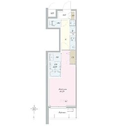 ロイジェント山王 1階1Kの間取り