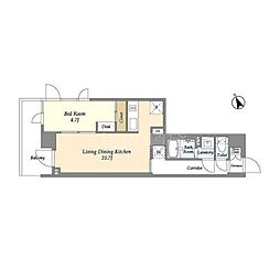 EL・SERENO品川西大井 1LDKの間取図画像