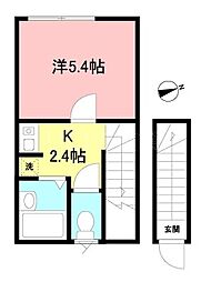 ステラ多摩川 1Kの間取図画像