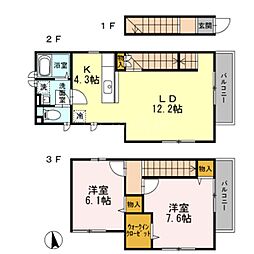大岡山ハウス 1階2LDKの間取り