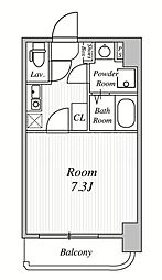グランヴェルジュ大鳥居 8階1Kの間取り