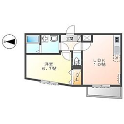 Forest cape 2階1LDKの間取り
