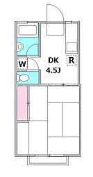 ホワイトヴィラ 1階1DKの間取り