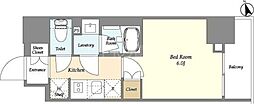 ベラスウィータ戸越 6階1Kの間取り
