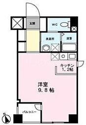 グランディール美町 3階1Kの間取り