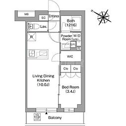 ORSUS戸越銀座 1階1LDKの間取り