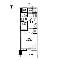 プレール・ドゥーク南品川 7階1Kの間取り