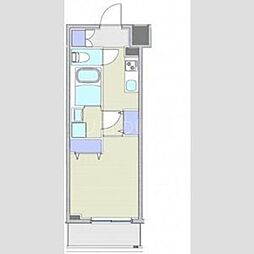 クレヴィスタ多摩川 6階1Kの間取り