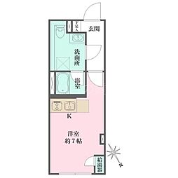 Fika大井町 1階ワンルームの間取り