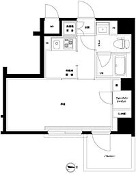 ルーブル品川南大井弐番館 12階1Kの間取り