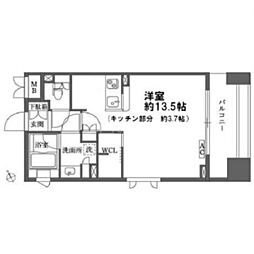 カスタリア大森 ワンルームの間取図画像