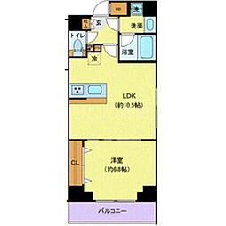 ジェノヴィア本羽田スカイガーデン 1LDKの間取図画像