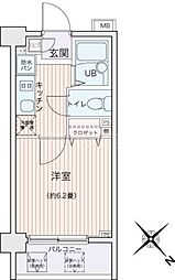 エコロジー都立大学レジデンス 1Kの間取図画像