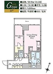 RESIDIA池上2 1LDKの間取図画像