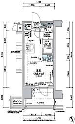 レジディア蒲田V 5階ワンルームの間取り