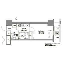 コンフォリア西蒲田 1Kの間取図画像