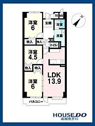 エンゼルハイムリバーサイド高槻 3LDKの間取図画像
