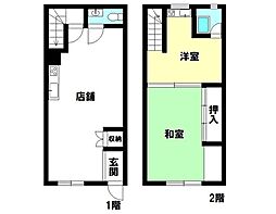 中古テラスハウス　東大阪市菱屋西6 2LDKの間取り