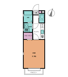 アフェット道場南 101 1階1Kの間取り