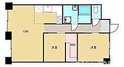 ライオンズマンション瓢箪山 2LDKの間取図画像