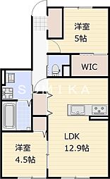 仮)津高新築アパート 2LDKの間取図画像