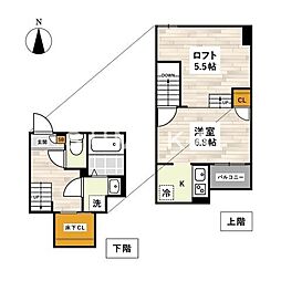 ADC東岡山Fino 1Kの間取図画像