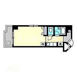 JR山陽本線 岡山駅 徒歩9分の賃貸マンション 5階1Kの間取り