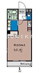 JR山陽本線 岡山駅 徒歩8分の賃貸マンション 1階1Kの間取り