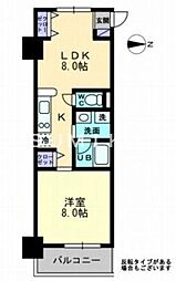 JR宇野線 大元駅 徒歩8分の賃貸マンション 9階1LDKの間取り