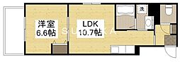 JR山陽本線 岡山駅 徒歩28分の賃貸マンション 8階1LDKの間取り