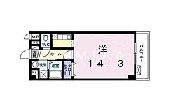 JR山陽本線 岡山駅 徒歩29分の賃貸マンション 5階ワンルームの間取り