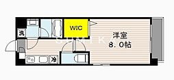 JR山陽本線 岡山駅 徒歩8分の賃貸マンション 6階1Kの間取り