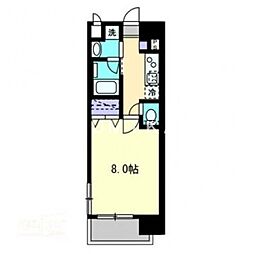 JR山陽本線 岡山駅 徒歩4分の賃貸マンション 6階1Kの間取り