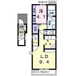 岡山電気軌道清輝橋線 東中央町駅 徒歩5分の賃貸アパート 2階1LDKの間取り