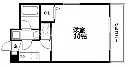 JR宇野線 大元駅 徒歩13分の賃貸マンション 4階1Kの間取り