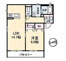 JR宇野線 備前西市駅 徒歩18分の賃貸アパート 3階1LDKの間取り