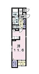 JR宇野線 備前西市駅 徒歩22分の賃貸マンション 1階ワンルームの間取り