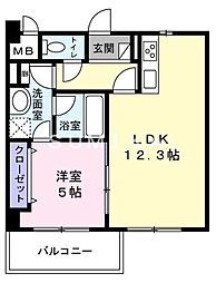アウルスタイル神田町 1LDKの間取図画像