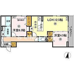 ESPELIA 2LDKの間取図画像