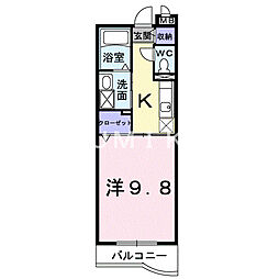 ハーモニー21 1Kの間取図画像